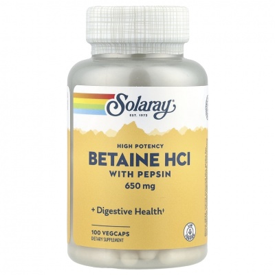  Solaray Betaine HCI with Pepsin 650  100 